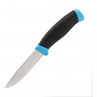 Нож с фиксированным лезвием Morakniv Companion Blue, сталь Sandvik 12С27, рукоять пластик/резина, голубой купить в Калуге